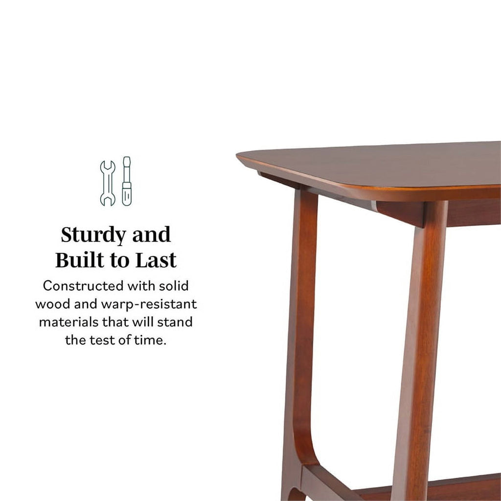 Mid-Century Wood Dining Table with Trestle Base in Walnut C802168