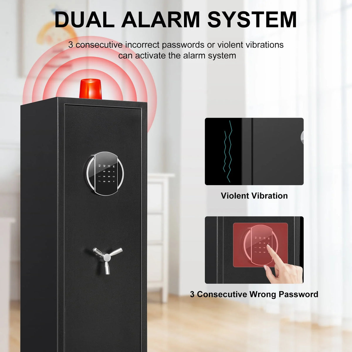 Biometric Fingerprint Long Gun Safe with Alarm System G7530