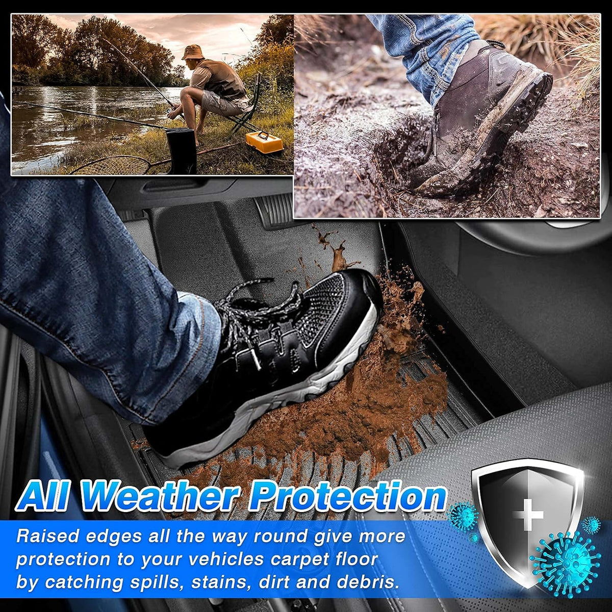 All Weather Floor Liners for Ford Ranger Super Crew TPE G167
