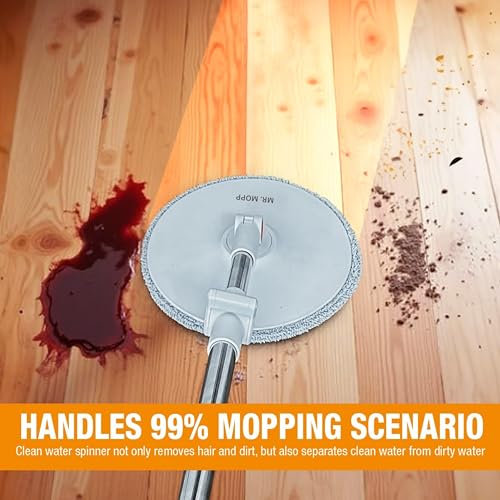 Spin Mop and Bucket Set with 360-Degree Swivel Microfiber Mop Head H714152