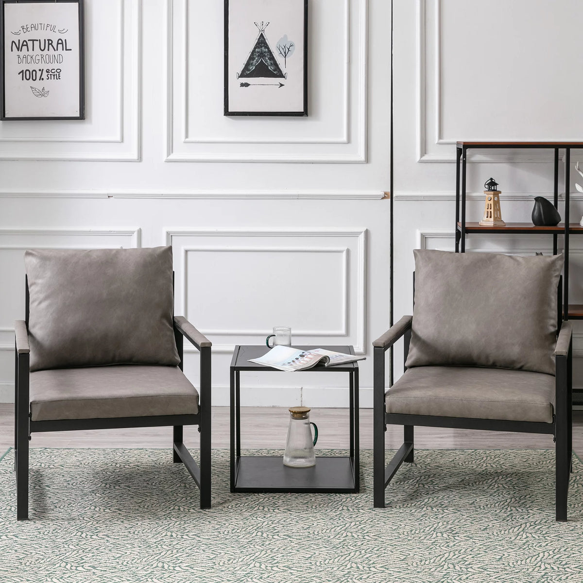 28 inch PU Leather Accent Chair R3157