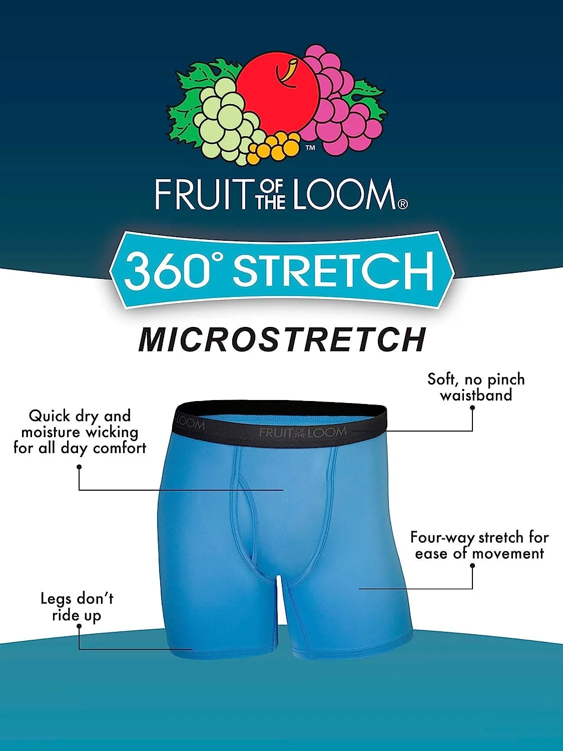 Big Men's Micro-Stretch Boxer Briefs, 5 Pack I3424
