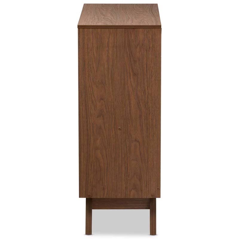 5 Drawer Chest in White and Walnut Brown Z3012