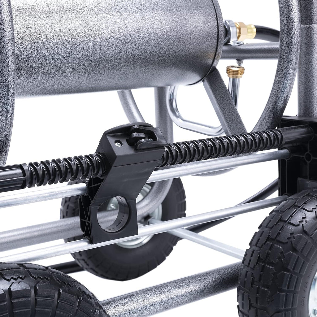 Industrial Hose Reel Cart with 4 Solid Wheels, 250-Feet Capacity G7200