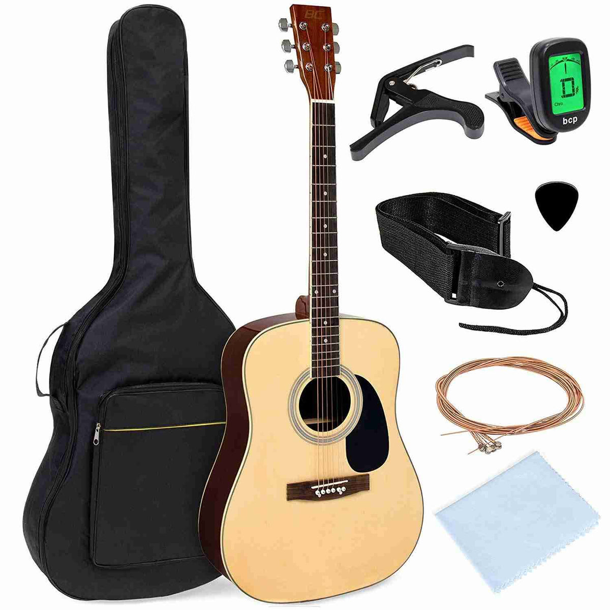 41in Full Size All-Wood Acoustic Guitar Starter Kit D4870