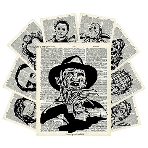 Vintage Horror Movie Newspaper Art Prints 8”X 10” Unframed 9Pcs R497