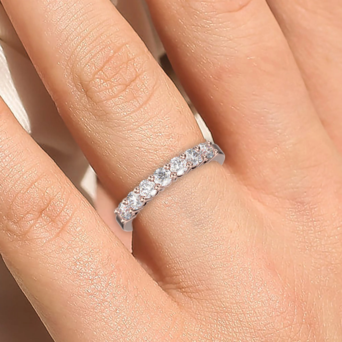 18K Rose Gold Over Silver Diamond Moissanite Ring F8507