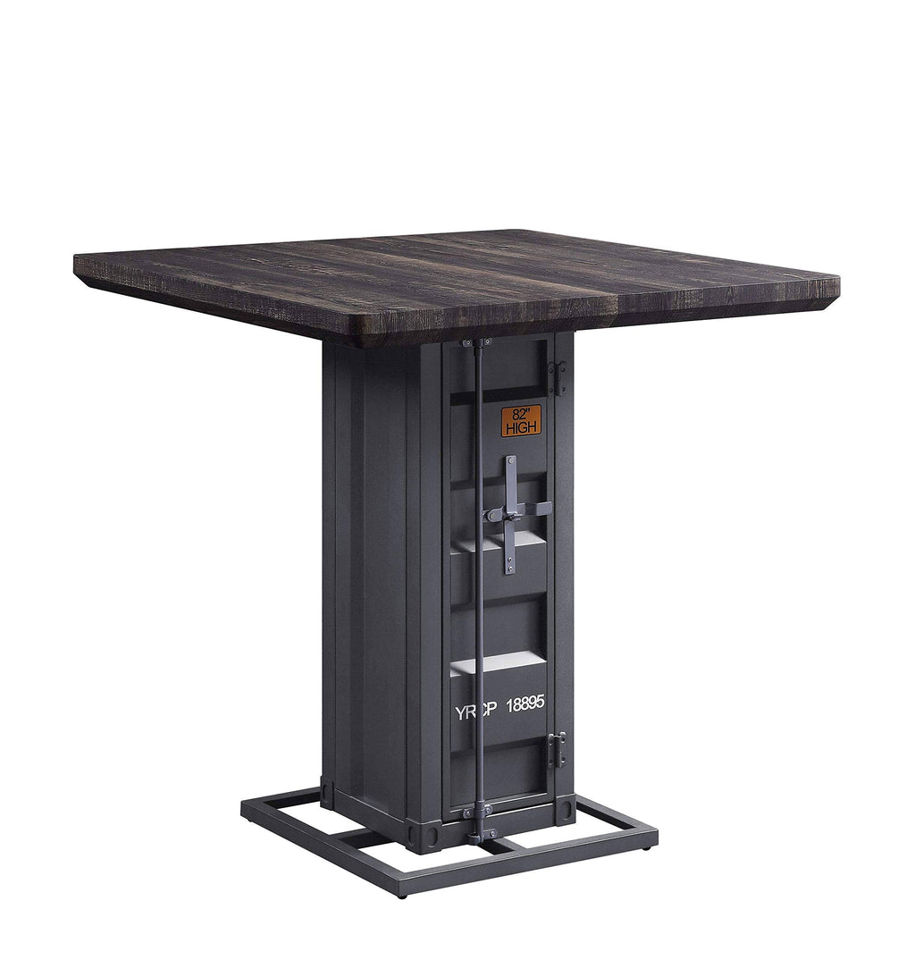 Counter Height Table Antique Walnut Gunmetal X915620