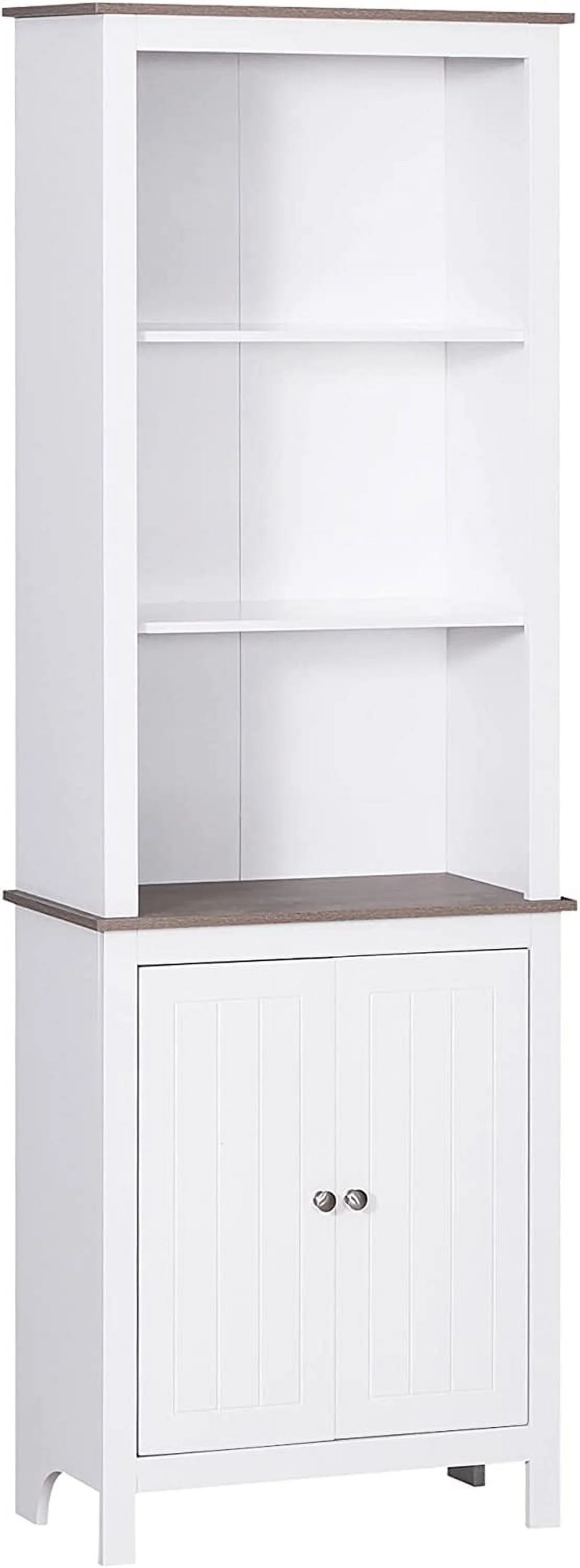 White 3-Tier Double Door Storage Cabinet E59939