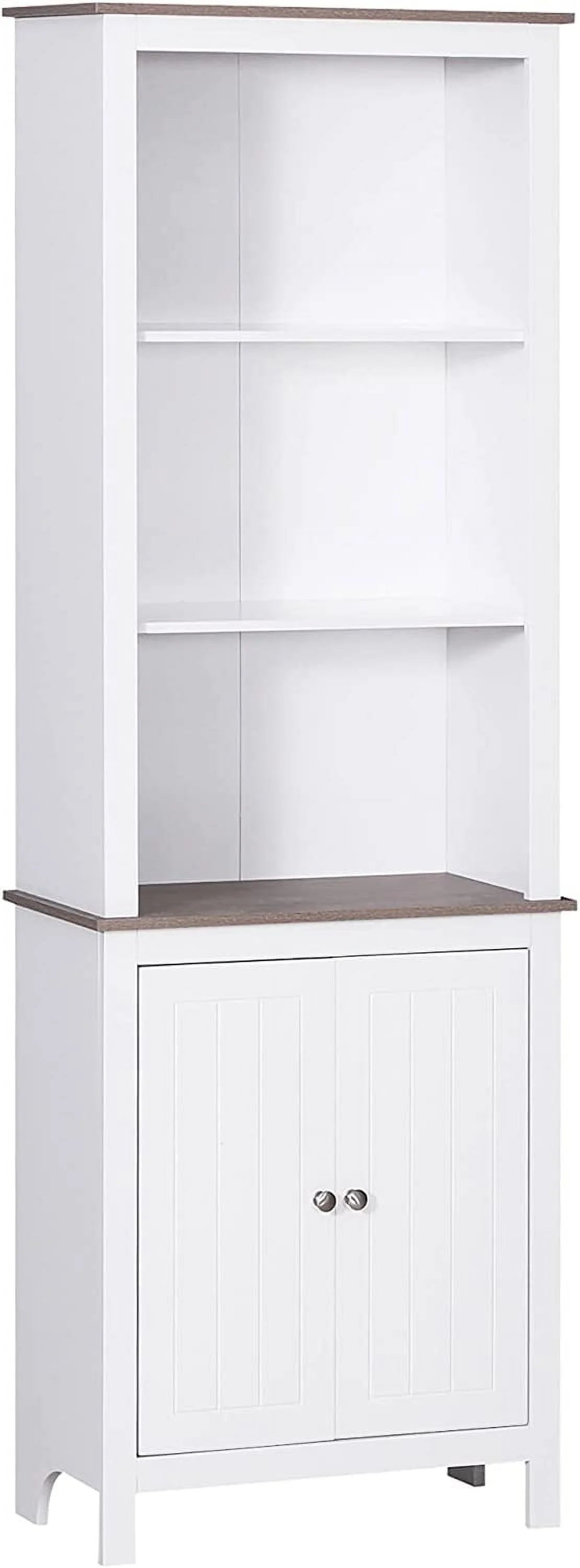 White 3-Tier Double Door Storage Cabinet E59939