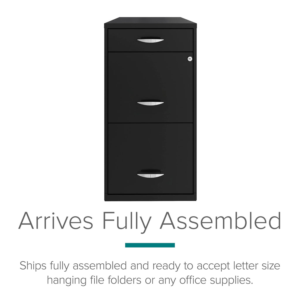 3 Drawer Letter Width Vertical File Cabinet with Pencil Drawer, Black A205681