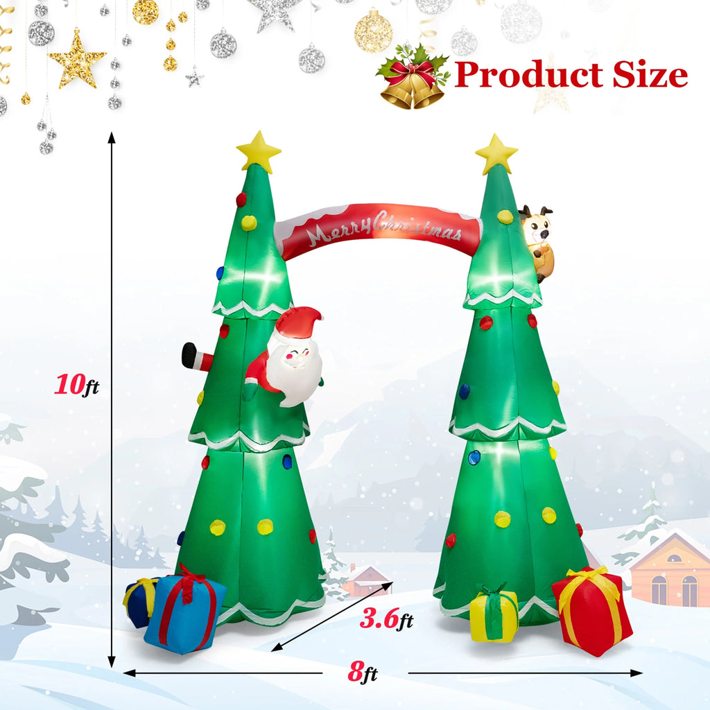 10FT Tall Christmas Inflatable Arch with Air Blower & LEDs A616584
