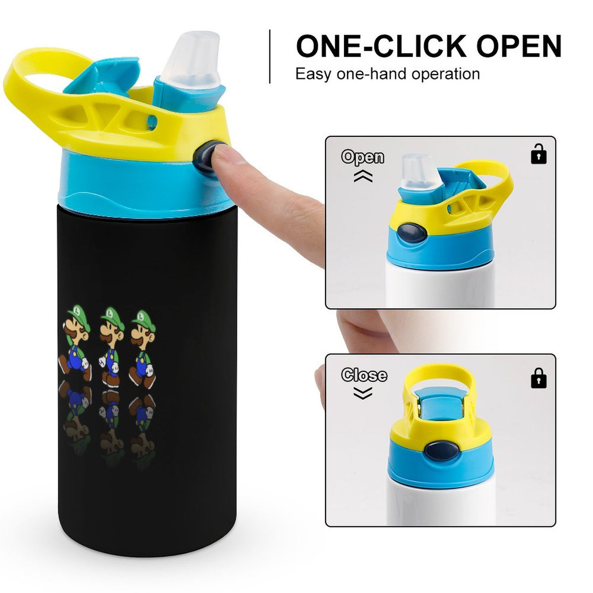 Insulated Stainless Steel Water Bottle with Straw Q1228