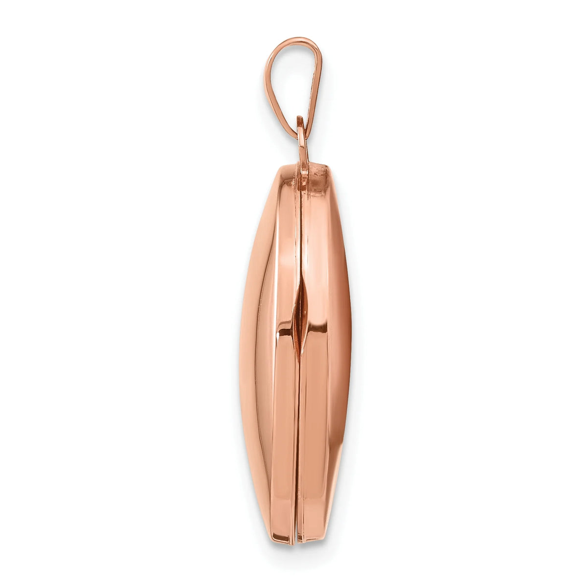 14k Rose Gold Polished 21mm Oval Locket S818