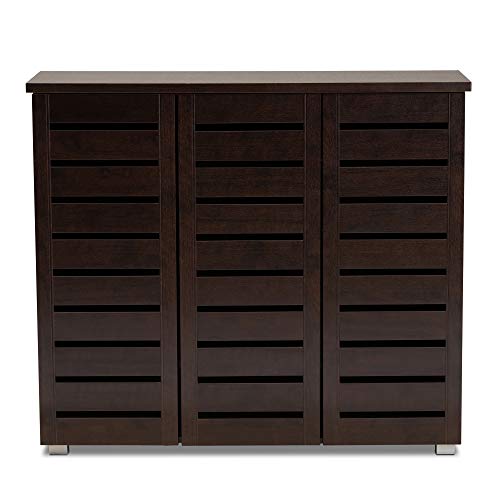 Dark Brown 3-Door Shoe Storage Cabinet E500548
