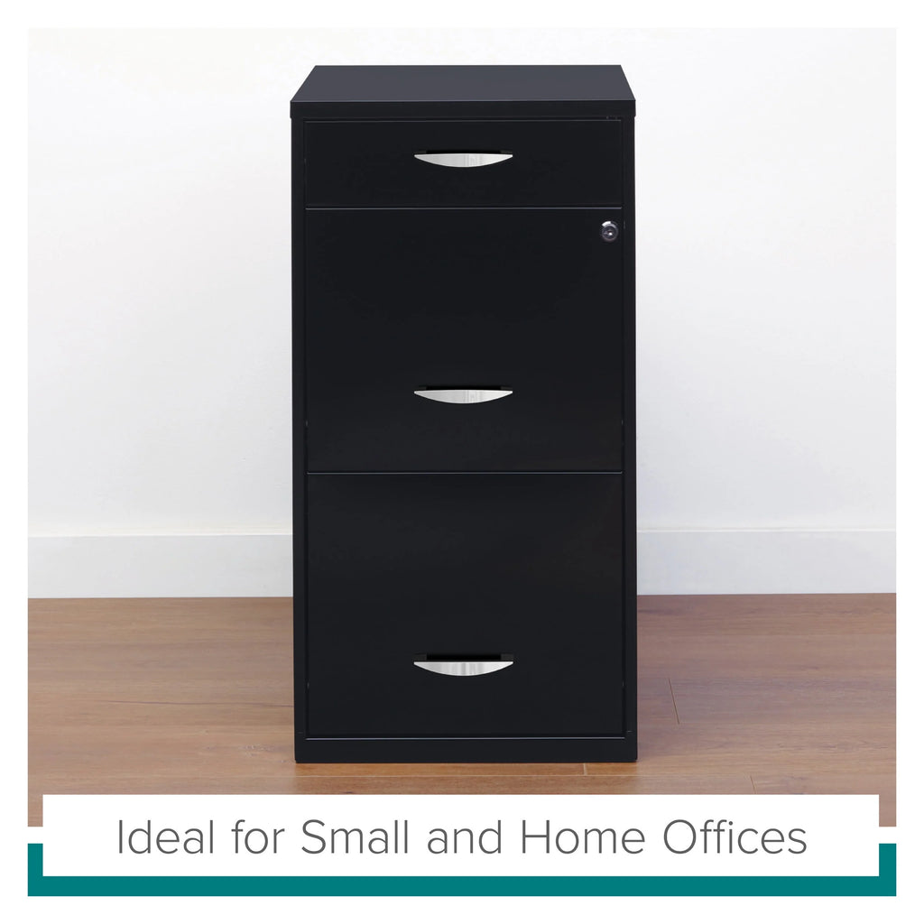 3 Drawer Letter Width Vertical File Cabinet with Pencil Drawer, Black A205681