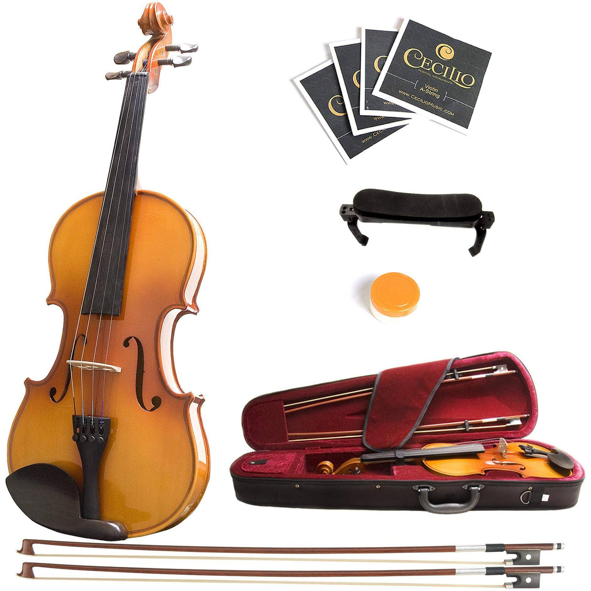 4/4 Solid Wood Violin with Hard Case T925398