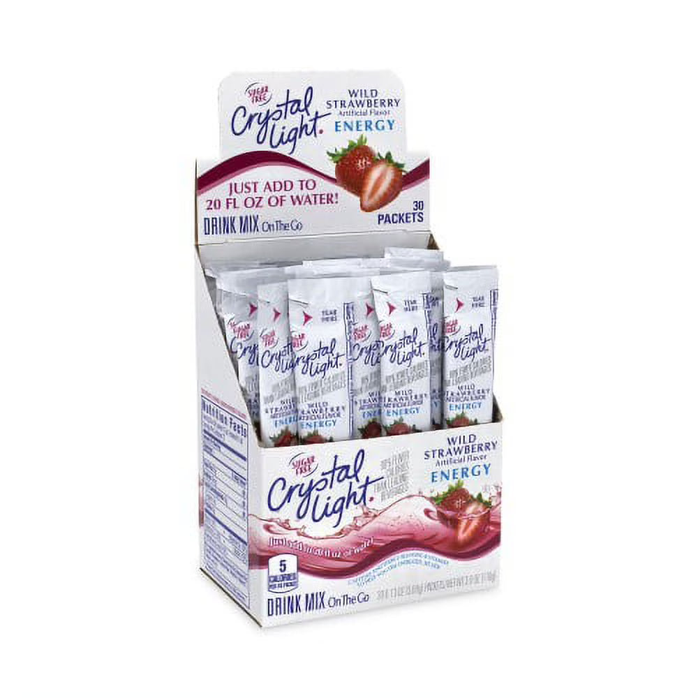 Sugar-Free Wild Strawberry Energy Drink Mix, 0.12oz Single-Serving, 30/Pk A79621