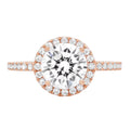 18k Rose Gold Halo Ring with Simulated Diamond Z3370