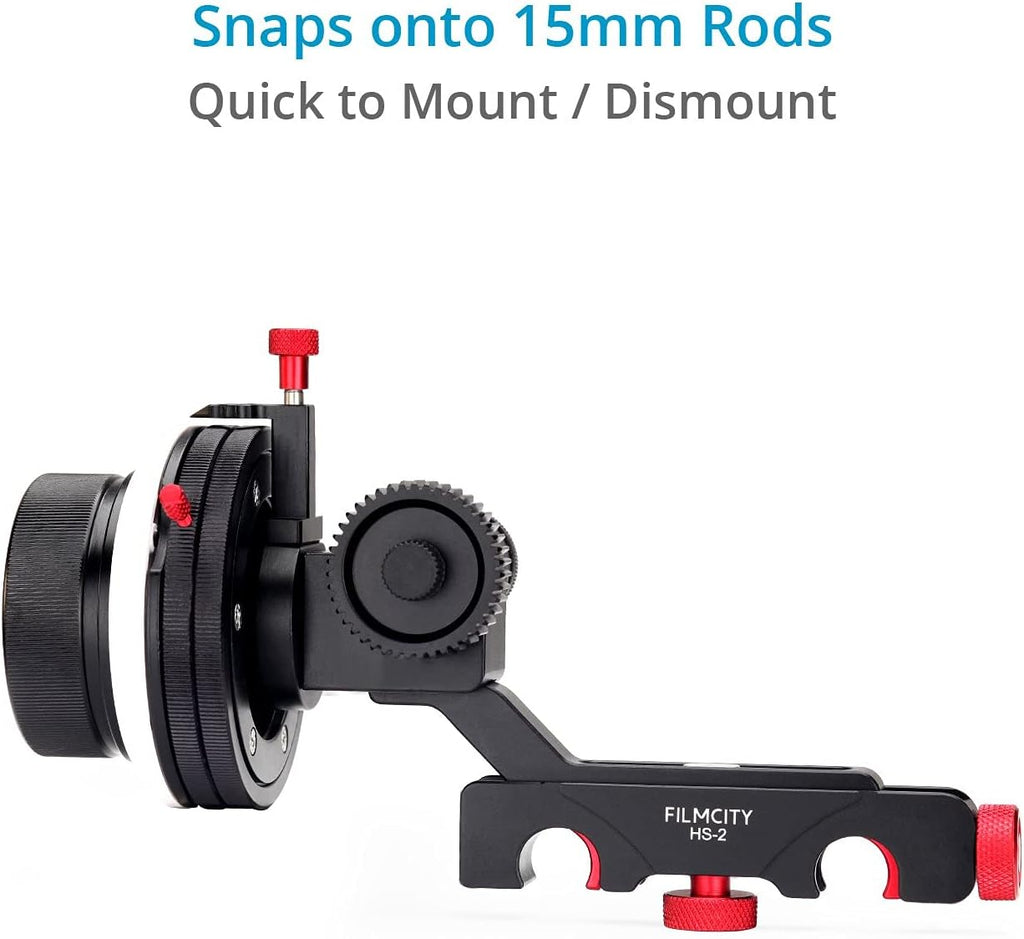 Follow Focus with A/B Hard Stops, Flexible Gear Belt & Speed Crank for 15mm Rod Support W49252