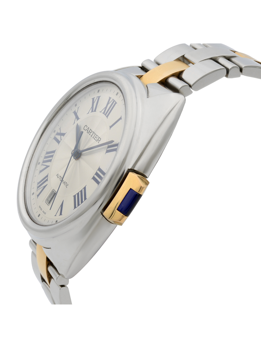 18k Rose Gold Steel Silver Guilloche Automatic Men Watch P38199