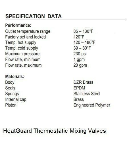 1/2x22 Lead Free Thermostatic Mixing Valve G594