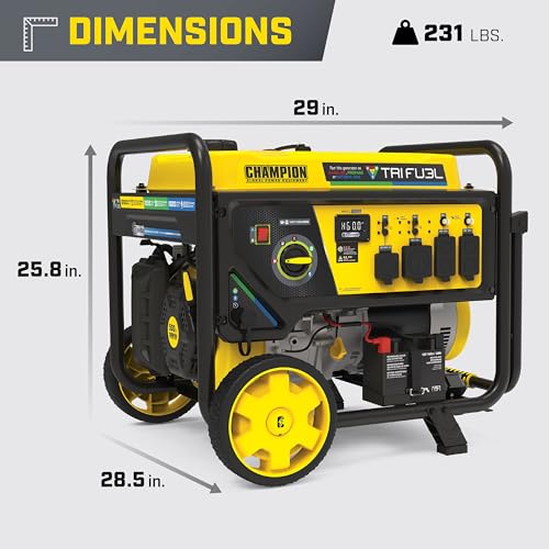 12,500-Watt Electric Start Tri Fuel Portable Generator A72454