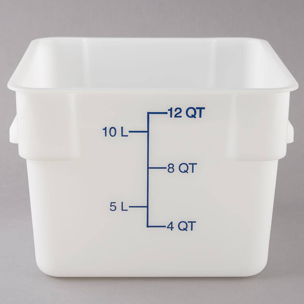 White 12 qt. Square Food Storage Container N776