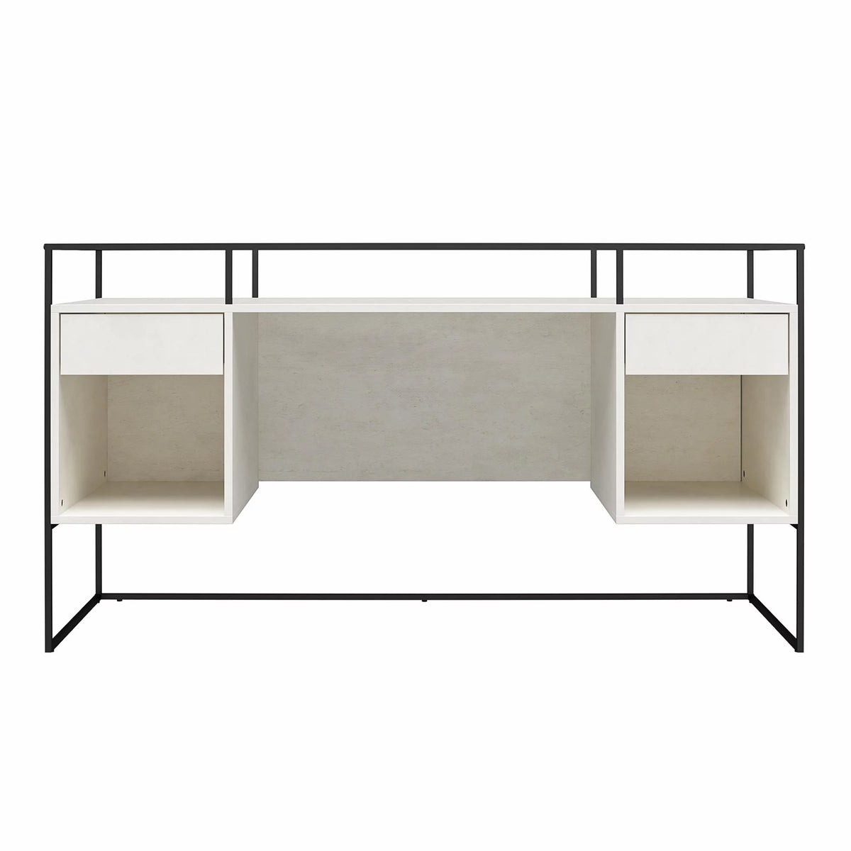 Modern Desk with 2 Drawers and Storage H439