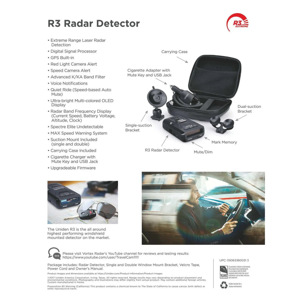 Long-range Radar and Laser Detector with GPS O37493