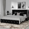 Queen Size Upholstered Platform Bed Frame with Wingback Headboard V22611