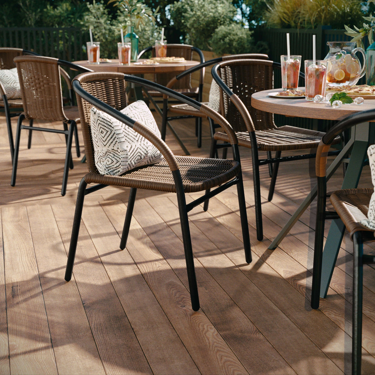 Medium Brown Rattan Stack Chair U491