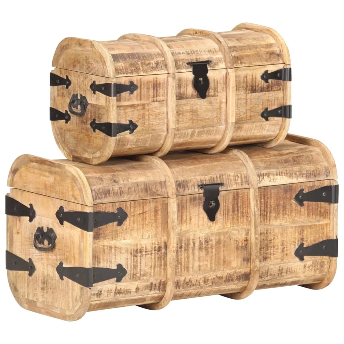Storage Chests 2 Pieces Solid Mango Wood D95879