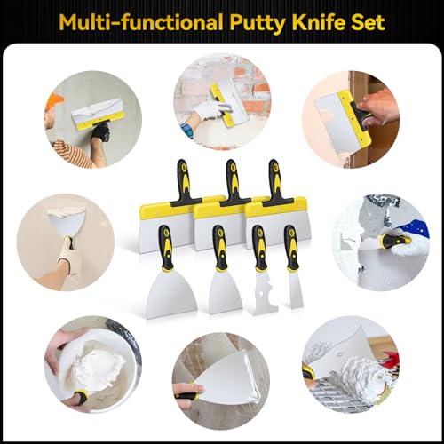 7-Piece Stainless Steel Putty Knife Tool Set E6605