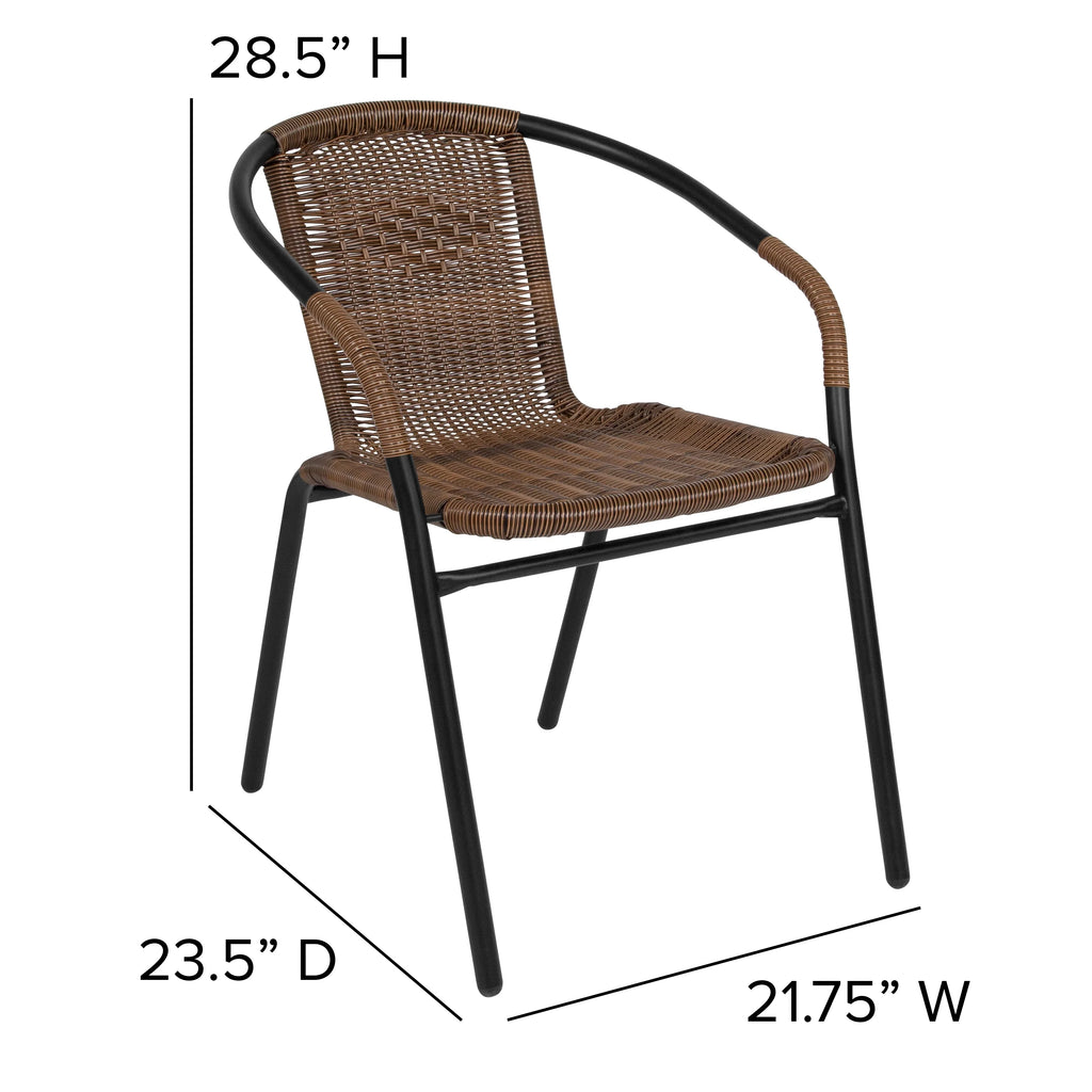 Medium Brown Rattan Stack Chair U491