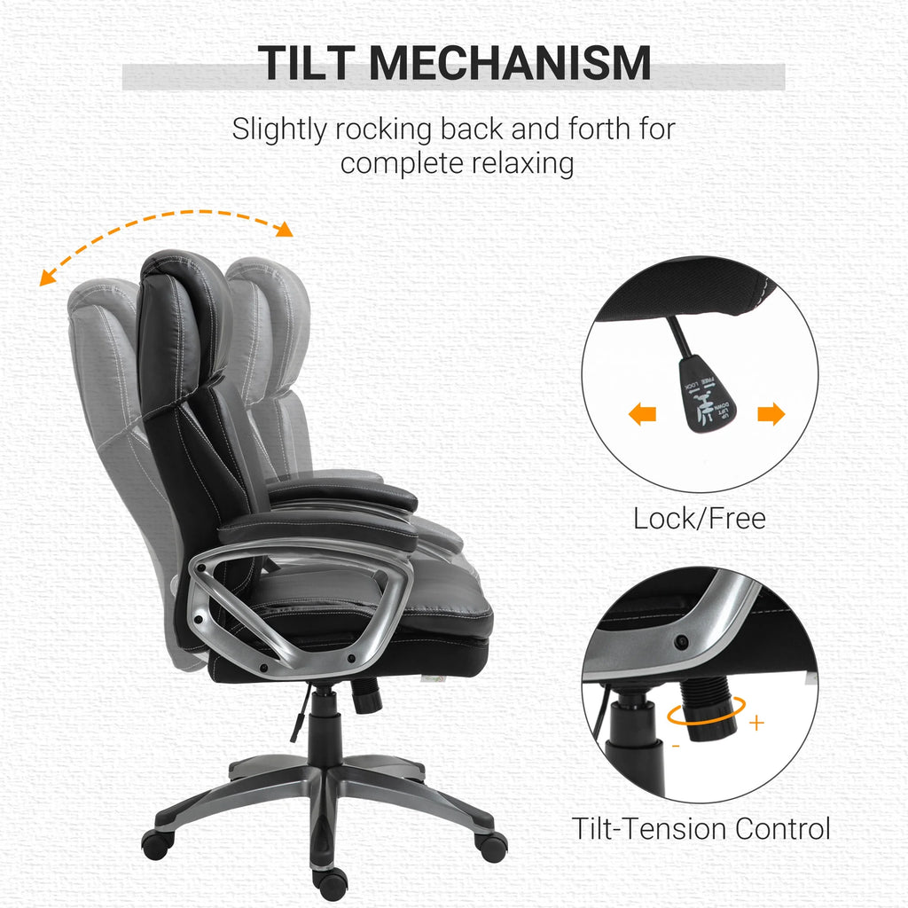 Black High Back Office Chair with Adjustable Height and Wheels D610972