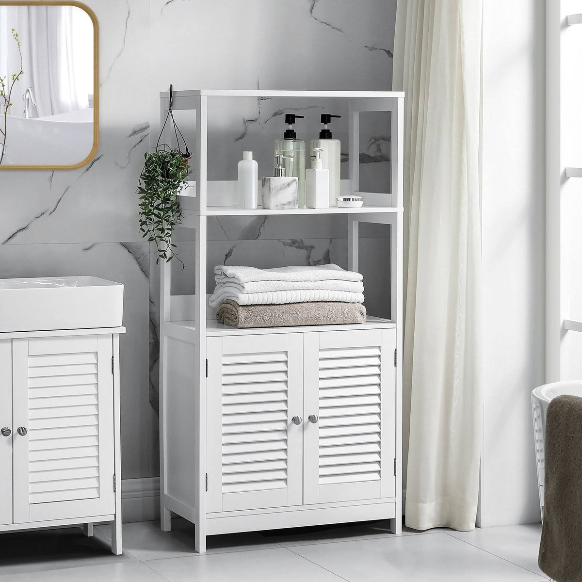 White Freestanding Tall Cabinet V12718