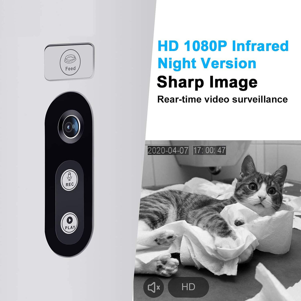 6L WiFi Pet Camera Automatic Dog Feeder R53921