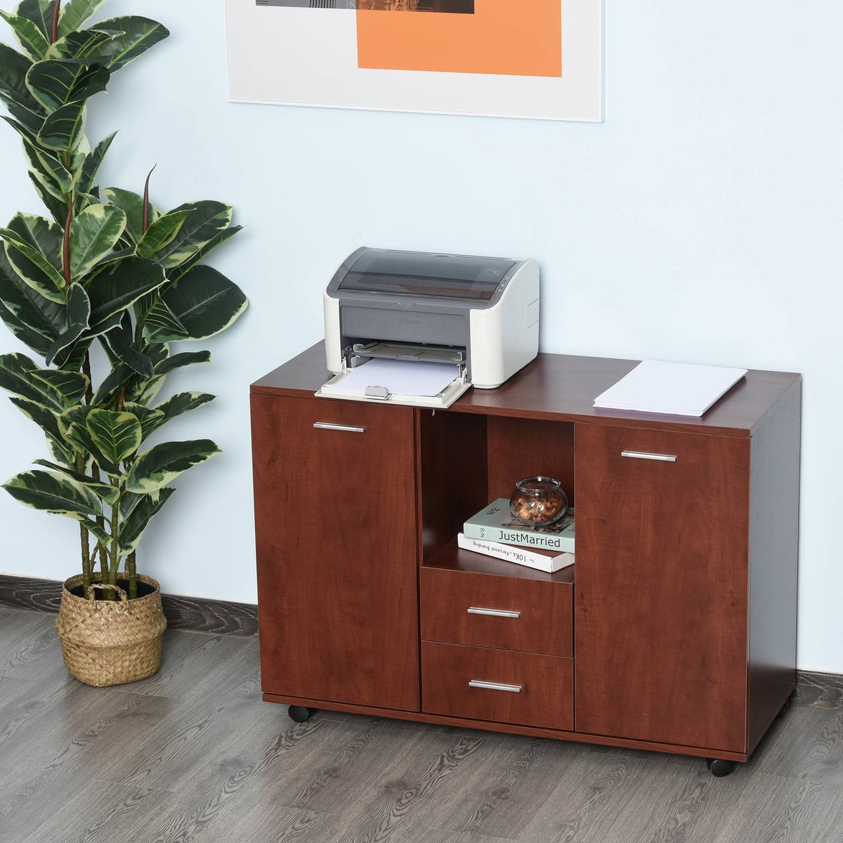 Printer Stand with Casters Mobile File Cabinet I542