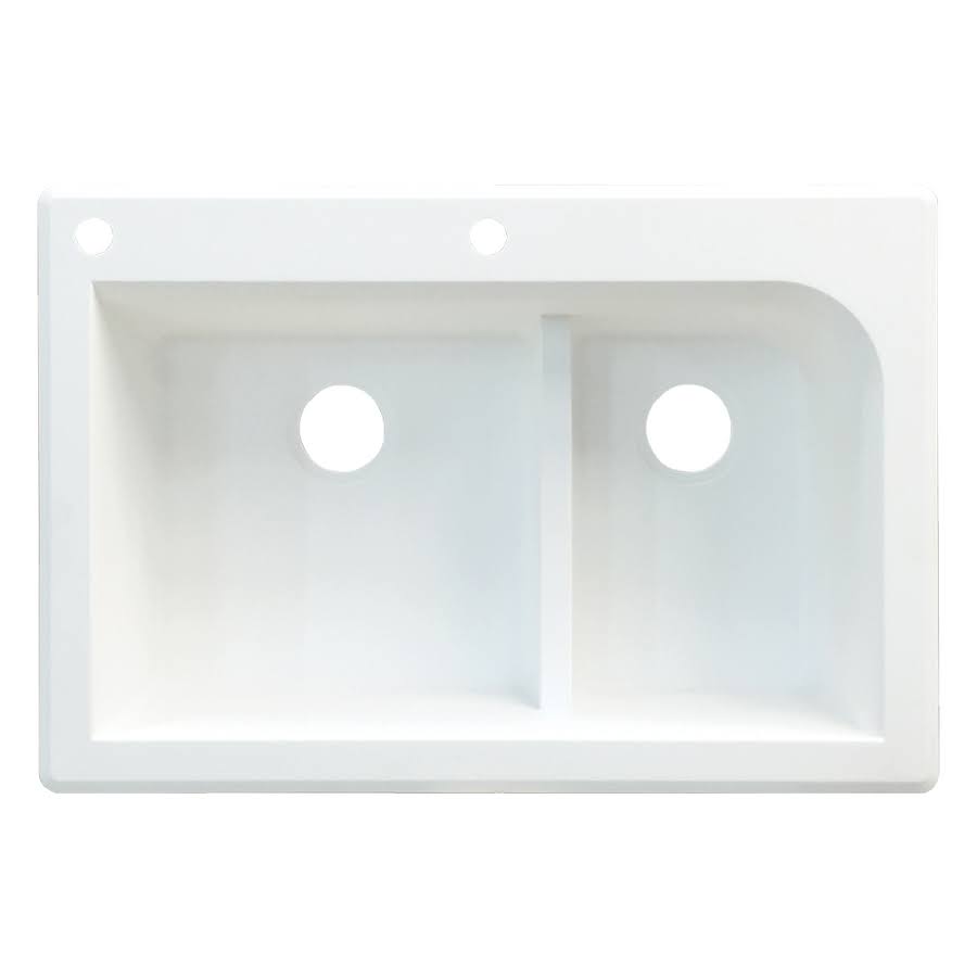 33-in Drop-In Granite Kitchen Sink in White W251