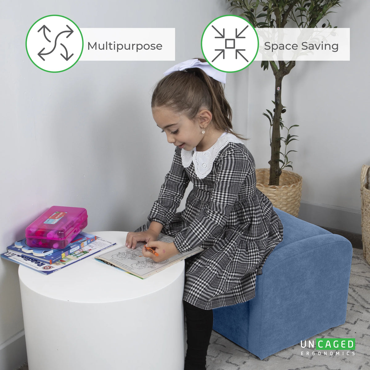 Kids Sofa Chair Folding Ottoman X8420