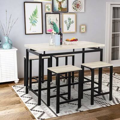 Beige 5 Piece Counter Height Dining Set B3029