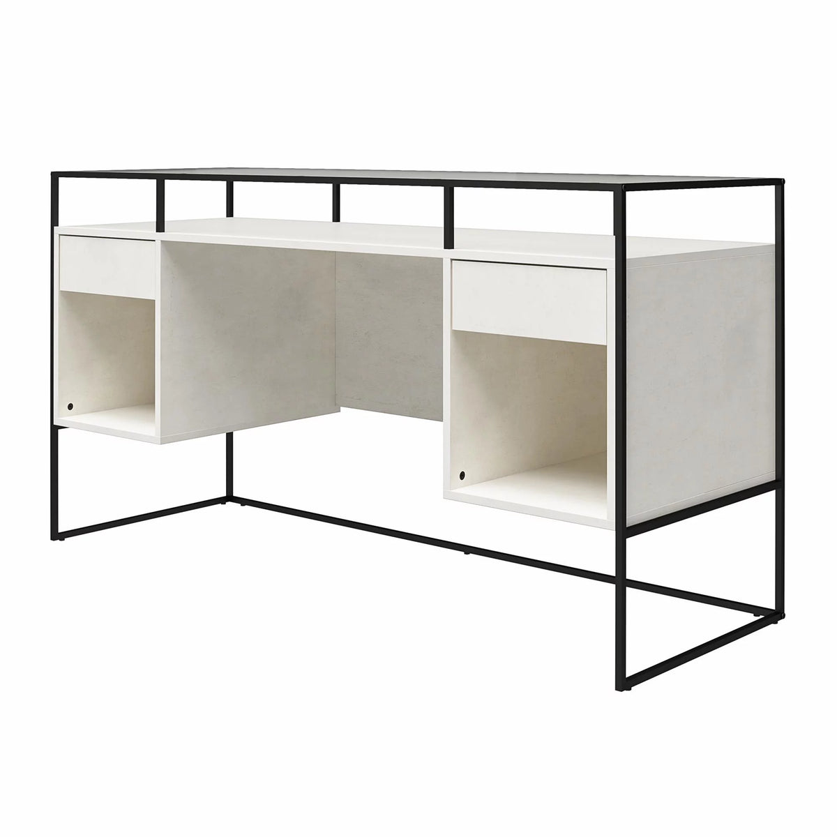 Modern Desk with 2 Drawers and Storage H439