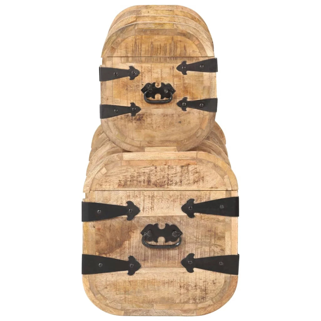 Storage Chests 2 Pieces Solid Mango Wood D95879