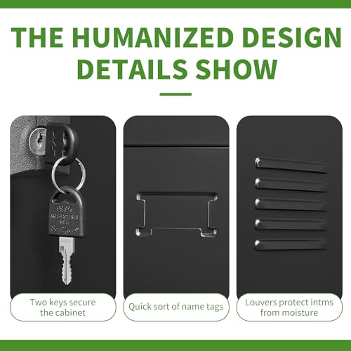 Black Steel Storage Locker with Lock and Card Slot P788