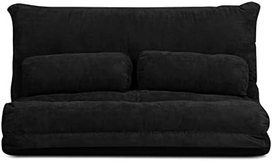 Beige 6-Position Adjustable Floor Sofa Couch with 2 Pillows O12767