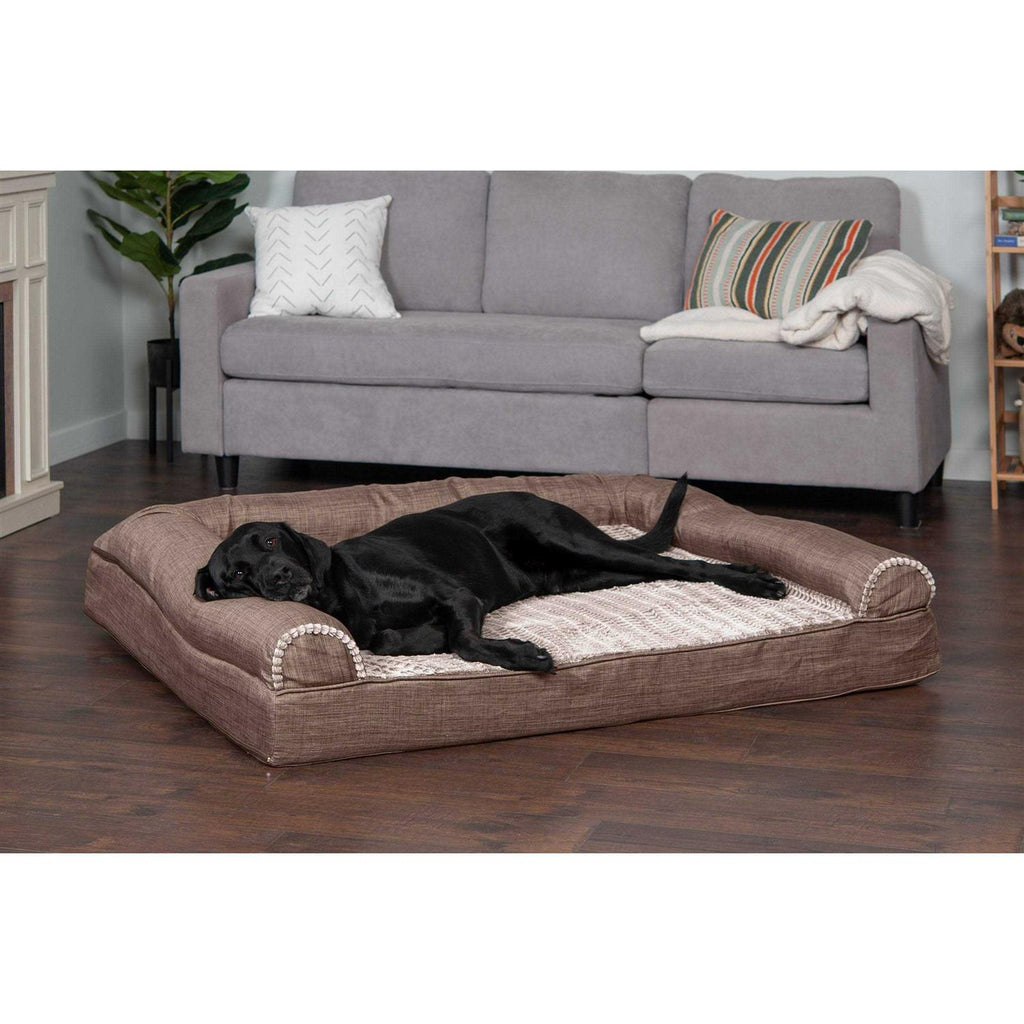 Luxe Fur & Performance Linen Sofa Bed T7056