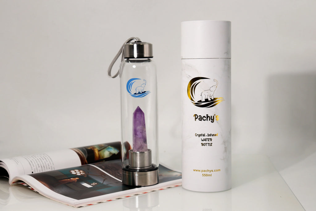 Amethyst Quartz Crystal-Infused Water Bottle E3302