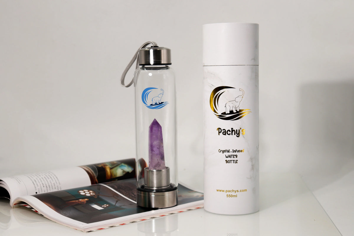 Amethyst Quartz Crystal-Infused Water Bottle E3302