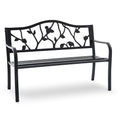 50” Outdoor Garden Bench with American Flag Style H440